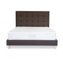 Gustavia Bed 160x200 cm Brown Fabric