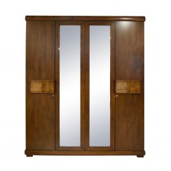 Saria Wardrobe 4 Doors Brown Rubberwood