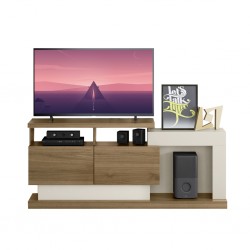 Fusion Low TV Cabinet Halzelnut/Off white PB