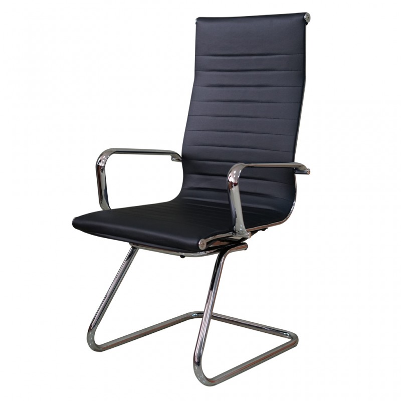 Aneta Visitors Chair Chrome Semi Leather Model ALU 04H Aneta Visitors Chair Chrome Semi Leather Model ALU 04H