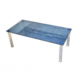 Vitro Coffee Table Blue Glass Top