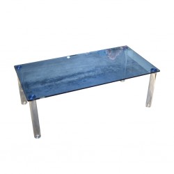 Vitro Coffee Table Blue Glass Top