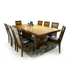 Rebecca Table and 8 Chairs Rubberwood