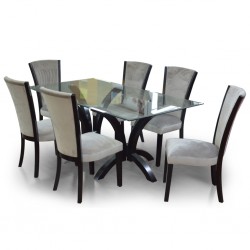 Mara Table and 6 Chairs Monterry Cappucino