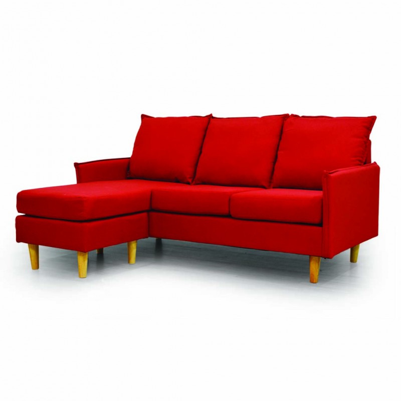 Modena L Sofa Reversible Angle Red