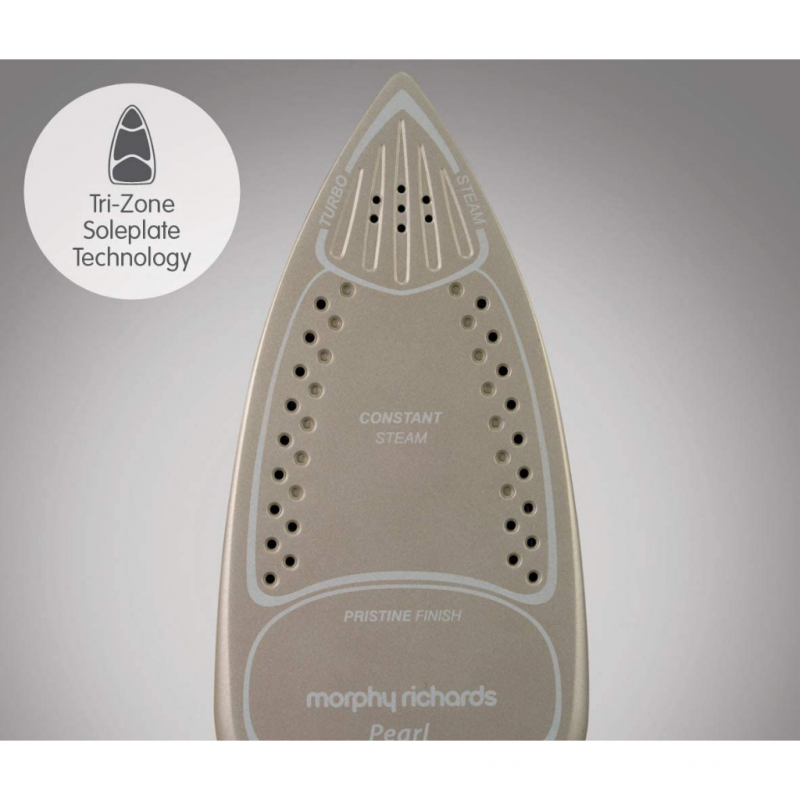 Fier de calcat Morphy Richards TurboSteam Pro IntelliTemp 303210, 3100W, 40g/min, 200 g debit abur continuu, capacitate rezervor 380 ml, cablu alimentare 3 m, Albastru
