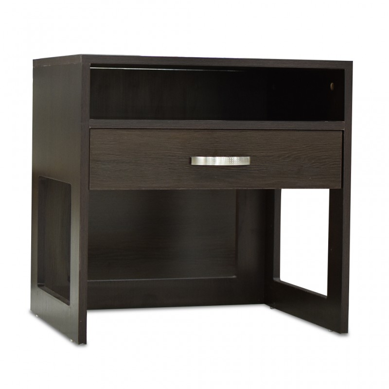 Winslow Bedside Table Melamine Light Wengue Winslow Bedside Table Melamine Light Wengue