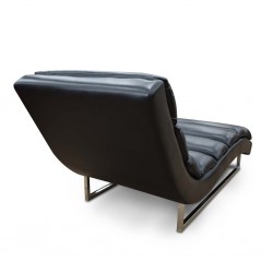 Russo Chaise Black Leather Gel