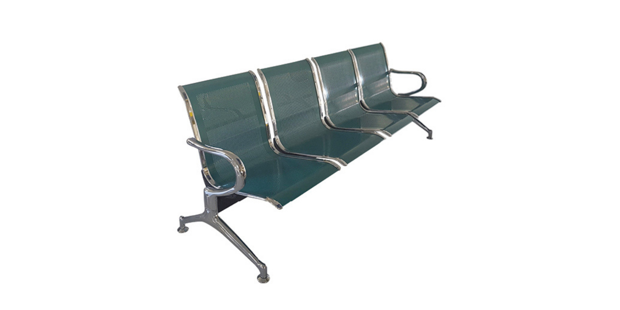 Waiting Chair VIP Blue Perforated 4 Seater