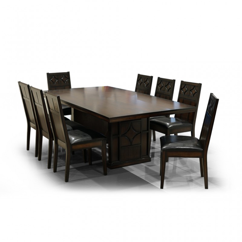 Denisa Table and 8 Chairs Rubberwood