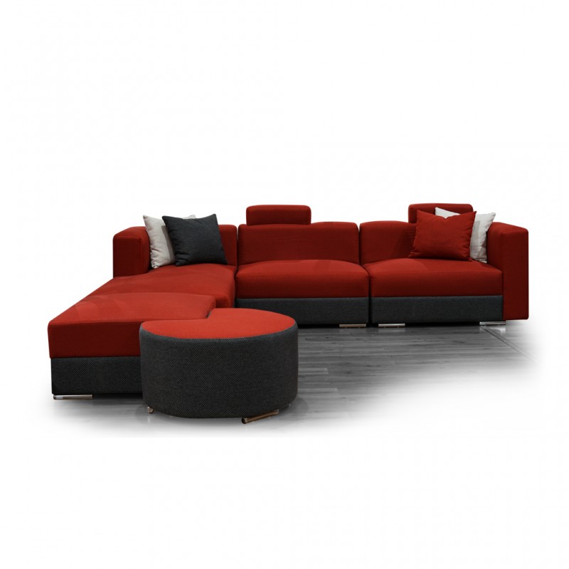 Ontario Sofa Corner Fabric Red/Black Ontario Sofa Corner Fabric Red/Black