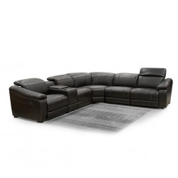 Laney Sofa Corner Brown Leather Gel
