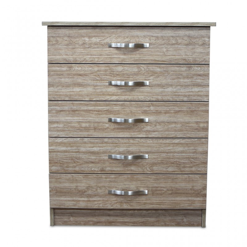 Vanitio Chest of 5 Drawers Brown Wood MDF Vanitio Chest of 5 Drawers Brown Wood MDF