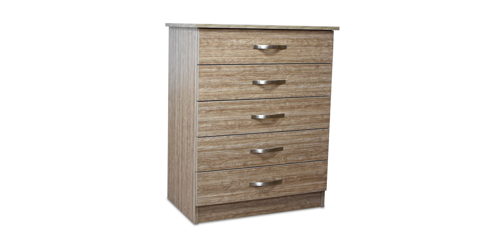 Vanitio Chest of 5 Drawers Brown Wood MDF