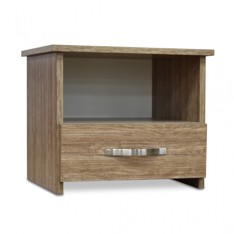 Vanitio Night Table 1 Drawer Brown Wood MDF Vanitio Night Table 1 Drawer Brown Wood MDF