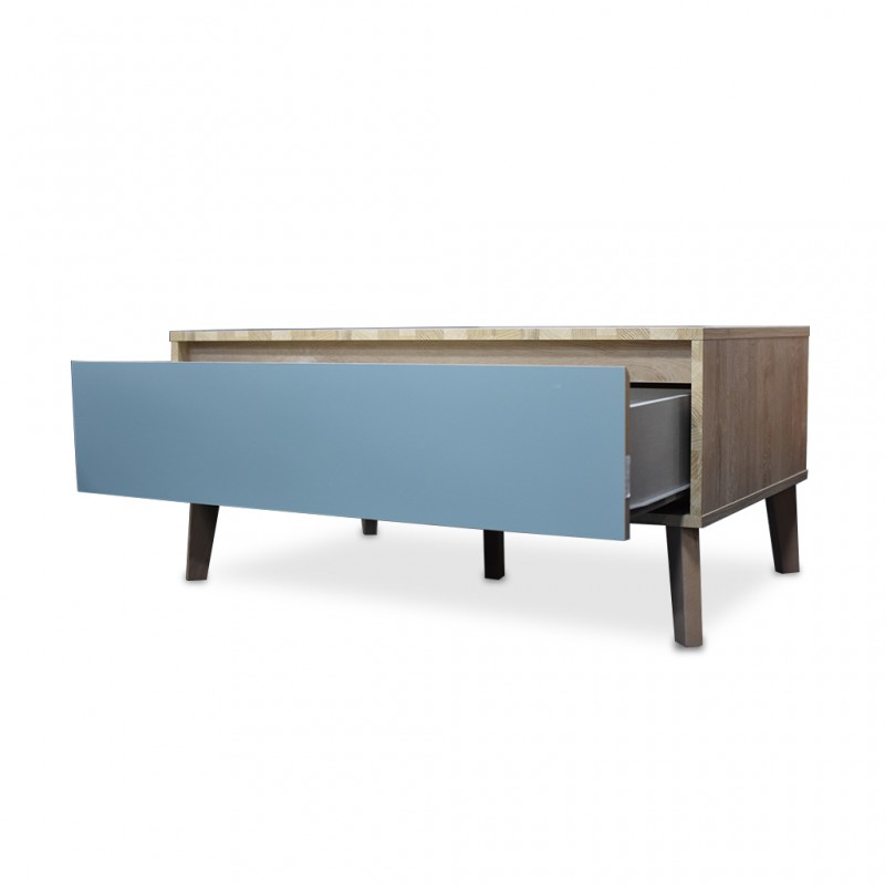 Gami Niels Coffee Table , Blond Oak, Aqua Blue