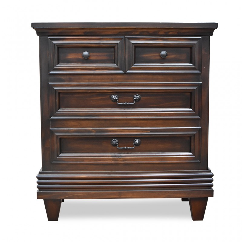 Kansas Night Table Table With 3 Drawers Pine