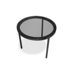 Elan Side Table Metal & Glass top Grey