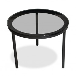 Elan Side Table Metal & Glass top Grey