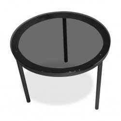 Elan Side Table Metal & Glass top Grey