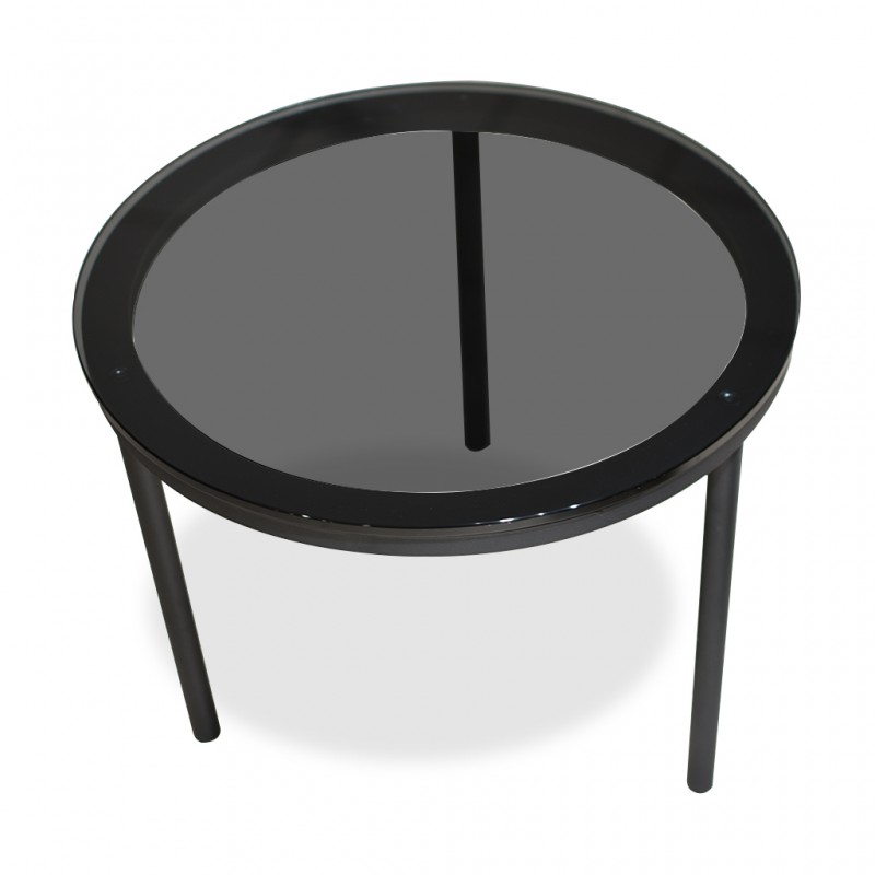 Elan Side Table Metal & Glass top Grey