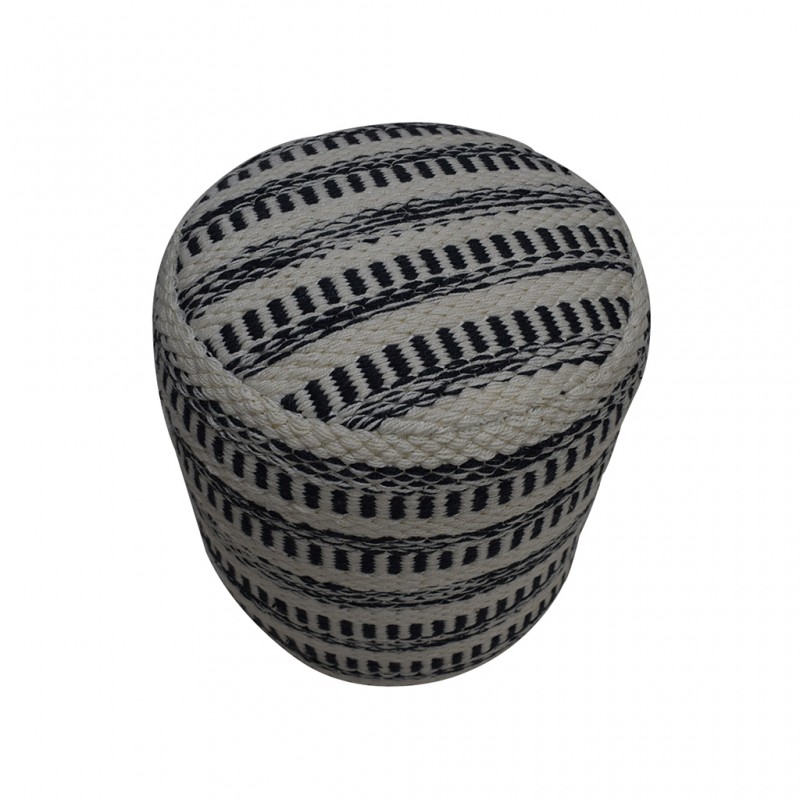 Pouf Hand Woven, Cotton & Polyester with EPS beans-SE-PF-1069