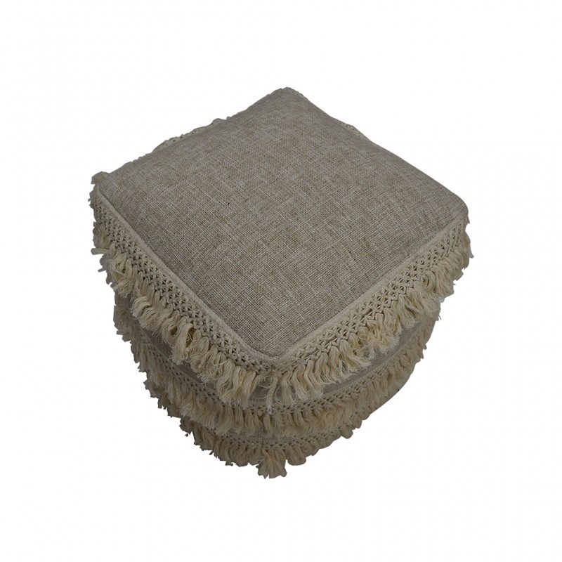 Pouf Hand Woven, Cotton with EPS beans filling ins- SE-PF-1074