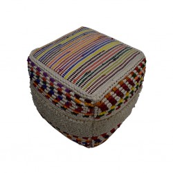 Pouf Hand Woven, Cotton with EPS beans filling ins- SE-PF-1082