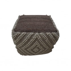 Pouf Hand Woven,Wool & Cotton with EPS beans filli- SE-PF-1087