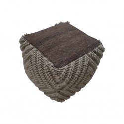 Pouf Hand Woven,Wool & Cotton with EPS beans filli- SE-PF-1087