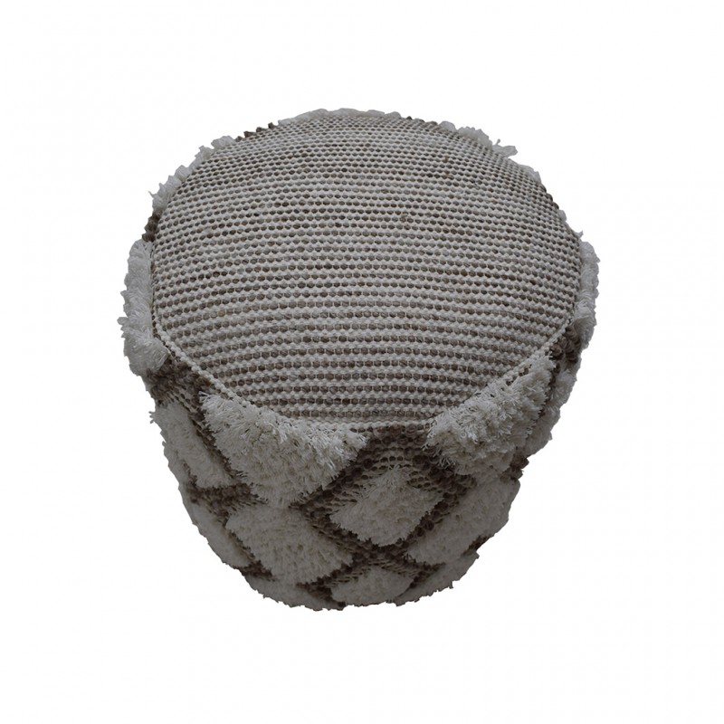 Pouf Hand Woven,Wool & Cotton with EPS beans filli-SE-PF-1089