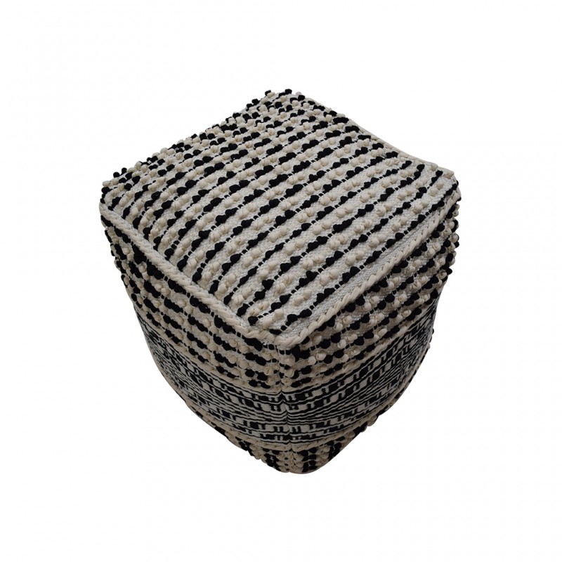 Pouf Hand Woven, Cotton with EPS beans filling ins- SE-PF-1098