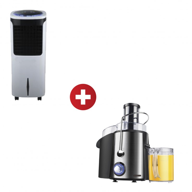 Concetto CAC200 20L Air Cooler With Remote + Concetto CJE-700L Brushed S/Steel Juicer Concetto CAC200 20L Air Cooler With Remote + Concetto CJE-700L Brushed S/Steel Juicer