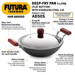 Futura L47/AD50S 33cm 5L Deep FryPan H.Anodised With Lid