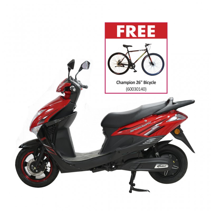 Speedway E9 Red 2400W Electric Bike & Free Champion 26" Bicycle