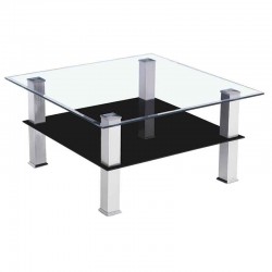 Jovial Coffee Table Chrome Metal/Glass