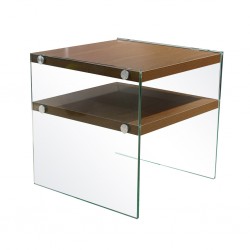 Heyley Side Table Metal & Glass Top White