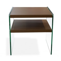 Heyley Side Table Metal & Glass Top White