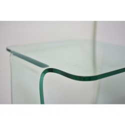 Tania Side Table Metal & Glass Top White