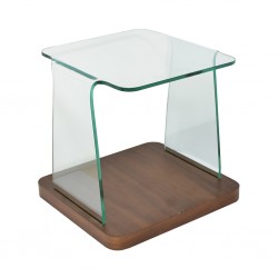 Tania Side Table Metal & Glass Top White