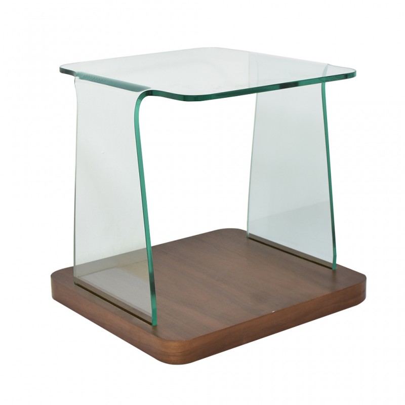 Tania Side Table Metal & Glass Top White