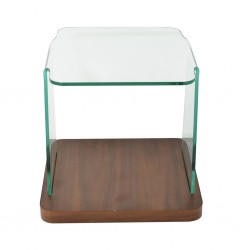 Tania Side Table Metal & Glass Top White