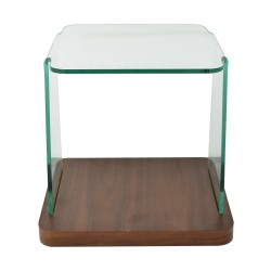 Tania Side Table Metal & Glass Top White