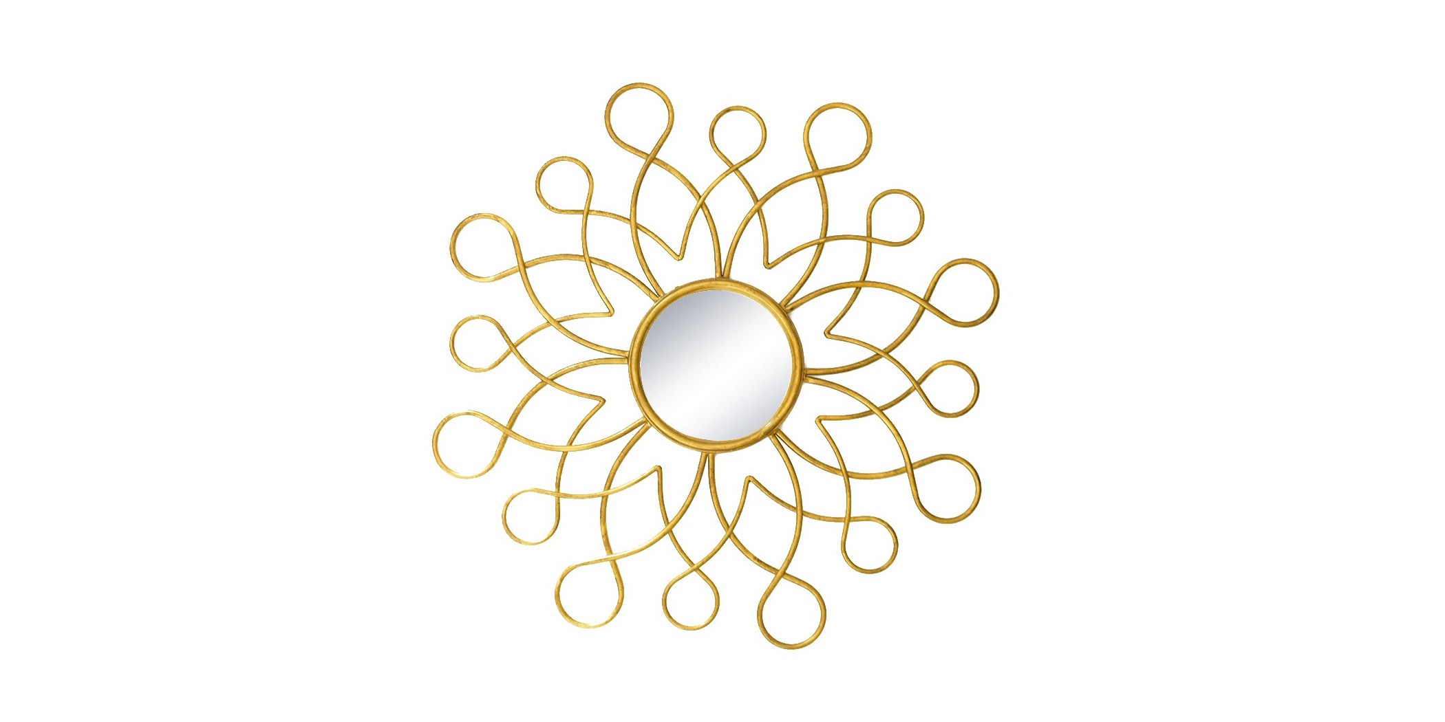 Wall Mirror In MDF Golden Finish