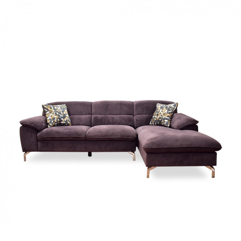 Elson Corner Chaise+LVST in Fabric Purple