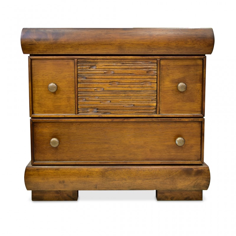 Saria Bedside Table Brown Rubberwood/MDF