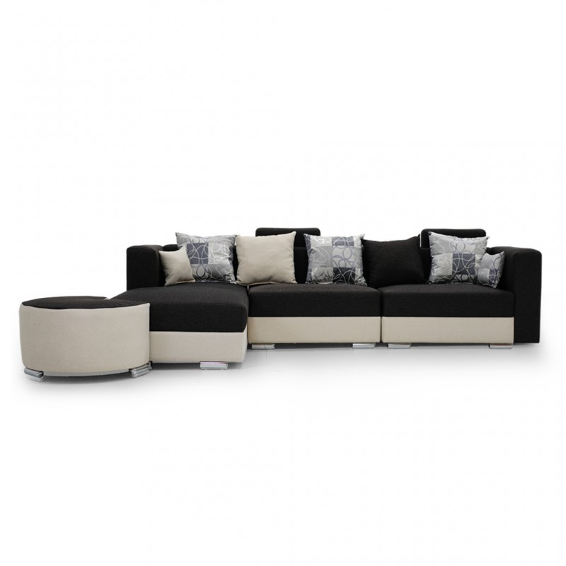 Ontario Sofa Corner Fabric Beige/Grey