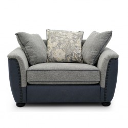 Taraval 1 Seater  D.Blue & Grey Colour Fabric