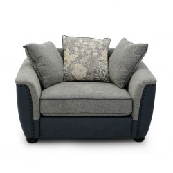 Taraval 1 Seater  D.Blue & Grey Colour Fabric