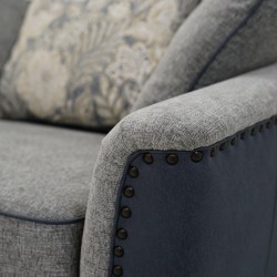 Taraval 1 Seater  D.Blue & Grey Colour Fabric